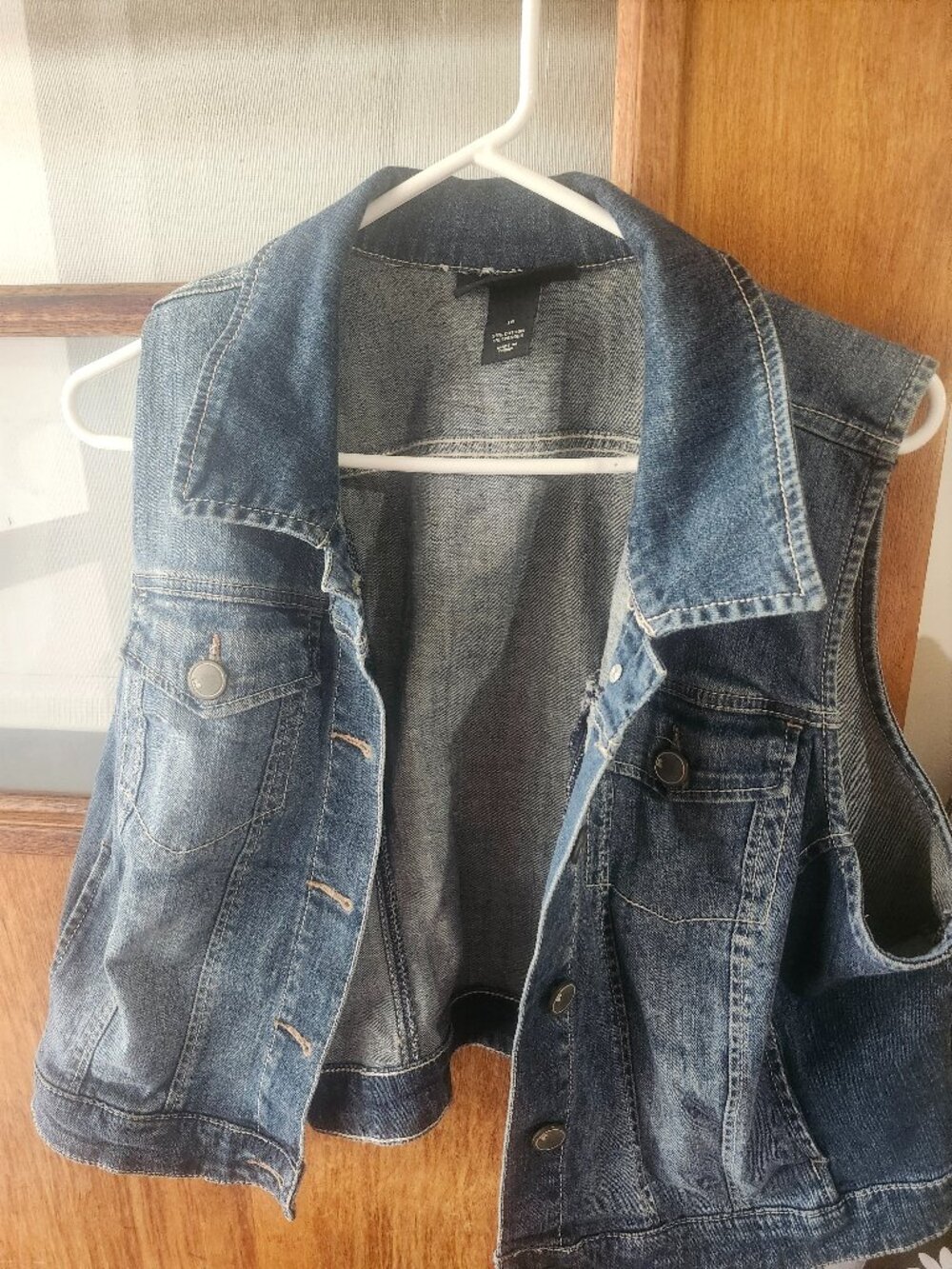 Lane Brysnt Blue Sleeveless Denim Vest Size 18
